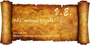 Vámossy Ernő névjegykártya