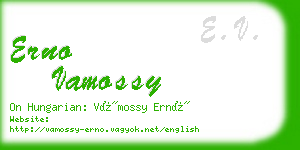 erno vamossy business card